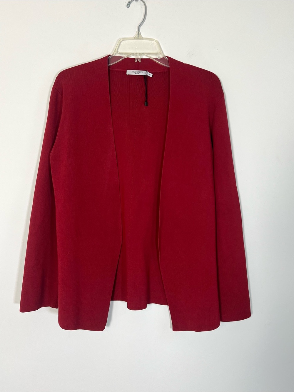 M.M.LaFleur The Woolf Jardigan Open Front Knit Blazer Jacket Maroon XXL